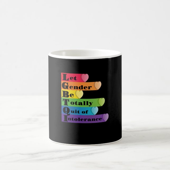 Caneca De Café LGBTQ - Deixe o Gênero Livre da Intolerância (Centro)