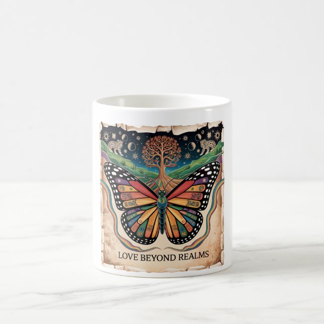 Caneca De Café LGBTQ Mayan Butterfly Mug | Rainbow Pride (Centro)