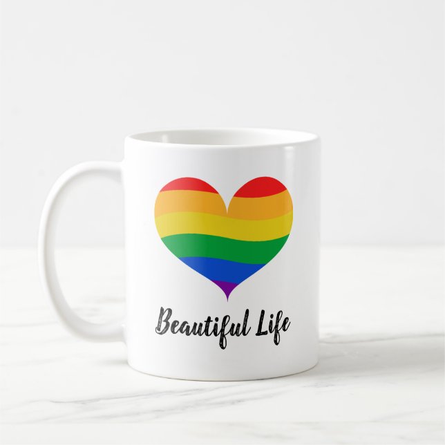 Caneca De Café LGBTQ Orgulho LGBTQ da Vida (Esquerda)