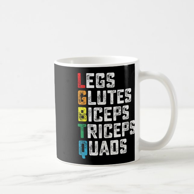 Caneca De Café Lgbtq Pernas Glutes Biceps Triceps Quads Engraçado (Direita)