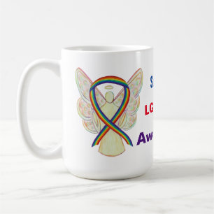 Caneca De Café LGBTQIA Arco-Íris Sensibilização Fita Angel Café M