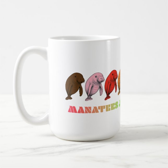 Caneca De Café LGBTQIA+ Manatees só quer um abraço (Esquerda)