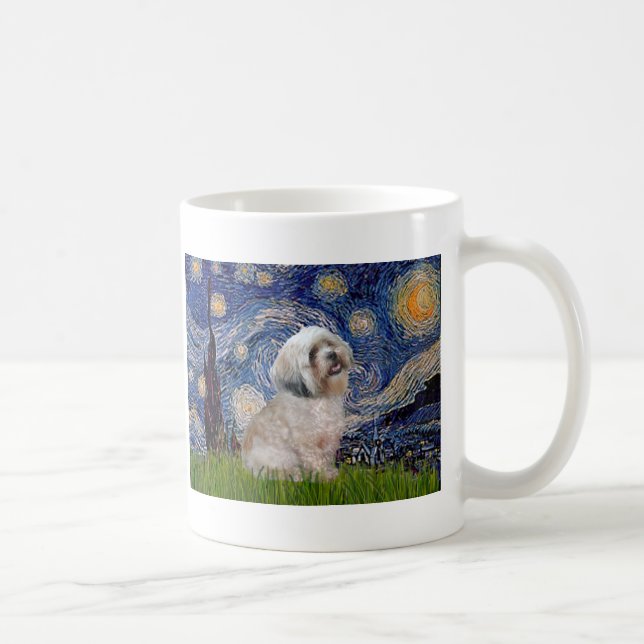 Caneca De Café Lhasa Apso 10 - Noite Estrelada (Direita)