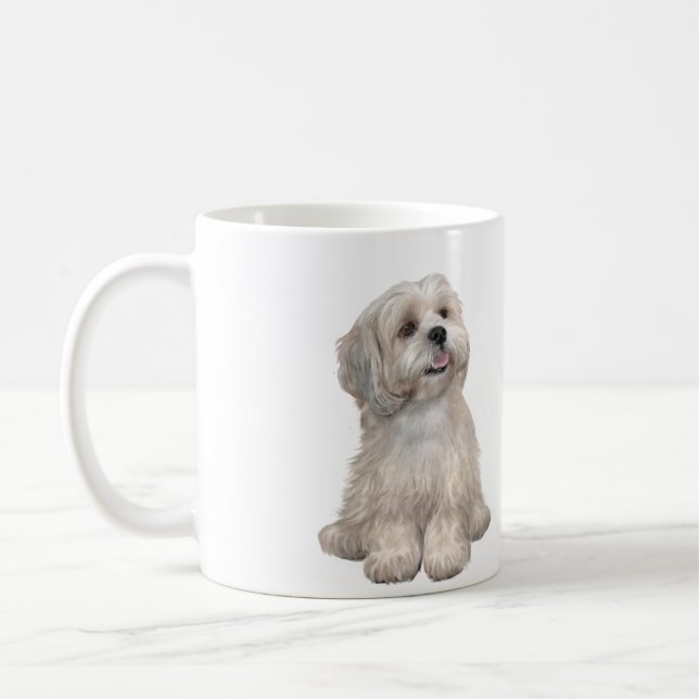 Caneca De Café Lhasa Apso (C) - Dourado claro (Esquerda)