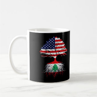 Caneca De Café Líbano Libanês Bandeira Dos Eua Raia Imigrante Nat