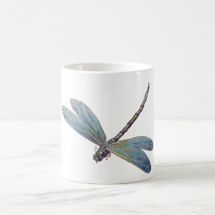 Caneca De Café Libélula do azul do vintage