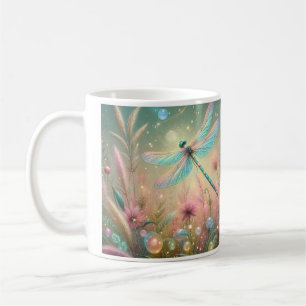 Caneca De Café Libélula do Pôr de Sol Dourado
