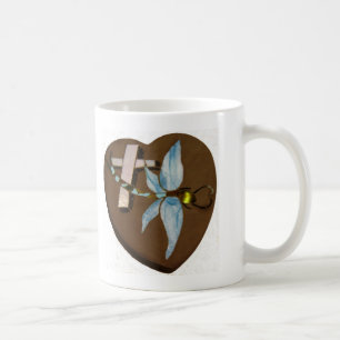 Caneca De Café Libélula do vitral - amor, vida, e memória