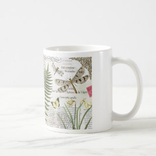 Caneca De Café libélula francesa vintage moderna