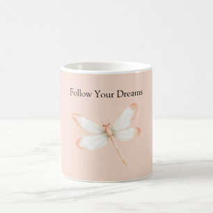 Caneca De Café Libélula Sonhos de Pêssego