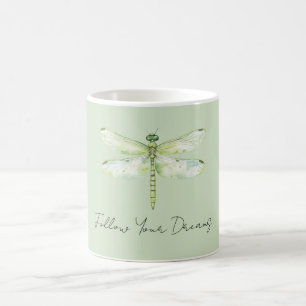 Caneca De Café Libélula Verde Lima