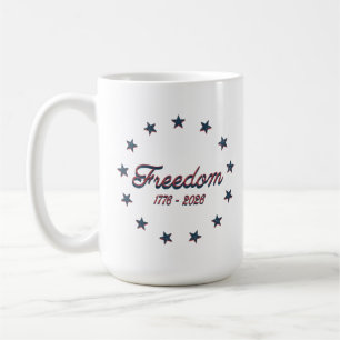Caneca De Café Liberdade 1776–2026 América 250 Desenho Patriótico