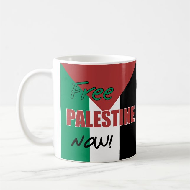 Caneca De Café Liberdade da Palestina Agora Bandeira Palestina (Esquerda)