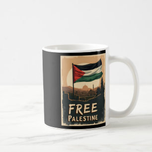 Caneca De Café Liberdade da Palestina - Bandeira Palestina com Ou