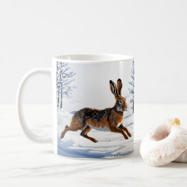 Caneca De Café Liberdade de lebre sem limites na neve