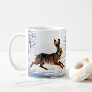 Caneca De Café Liberdade de lebre sem limites na neve