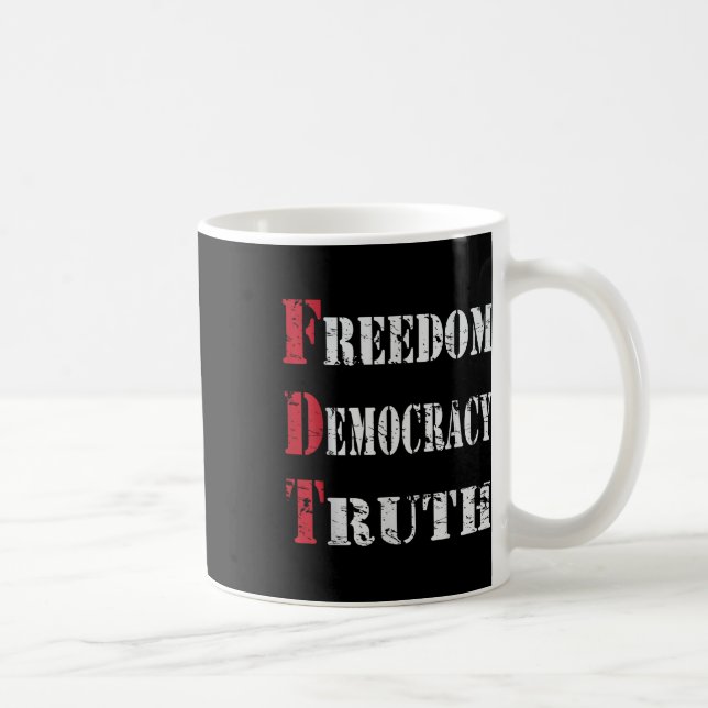 Caneca De Café Liberdade Democracia &amp; Verdade _ Foxtrots-delt (Direita)