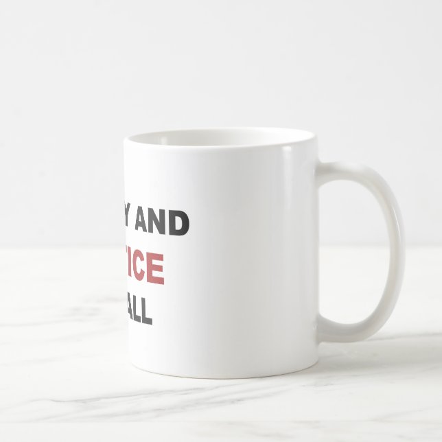 Caneca De Café Liberdade e JUSTIÇA para Todos (Direita)