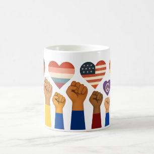 Caneca De Café Liberdade e justiça para todos protestam