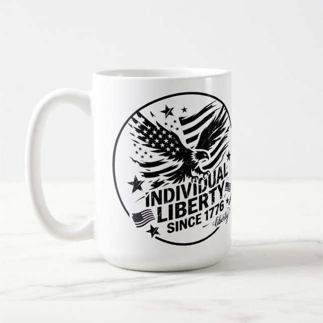 Caneca De Café Liberdade Individual Desde 1776 Patriótico (Esquerda)