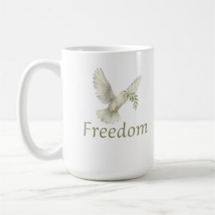 Caneca De Café liberdade, liberdade, paz, pomba, pomba branca, li