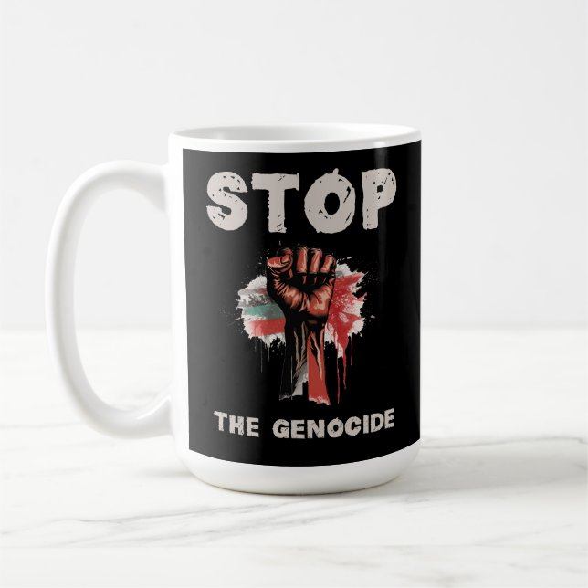 Caneca De Café Liberdade na Palestina Interromper o Genocídio de  (Esquerda)