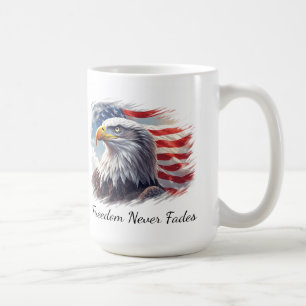 Caneca De Café Liberdade Nunca Desvanece, Bandeira Patriótica Ame