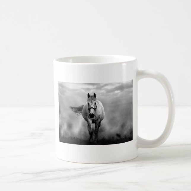 Caneca De Café Liberdade para Cavalo Negro Correndo (Direita)
