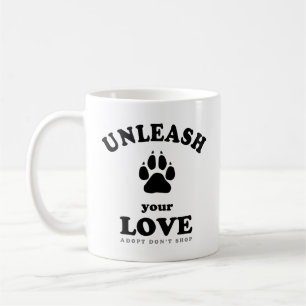 Caneca De Café Libere seu amor   Citação de Adoção de Cachorro