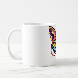 Caneca De Café Libere Seu Lado Selvagem: Abstrato Lynx Tee