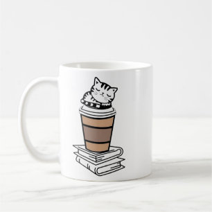 Caneca De Café Libere sua Purr-sonality: Gatos, Livros e Café