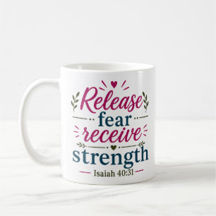 Caneca De Café Libertar Medo Receber Força Inspirador Bíblico