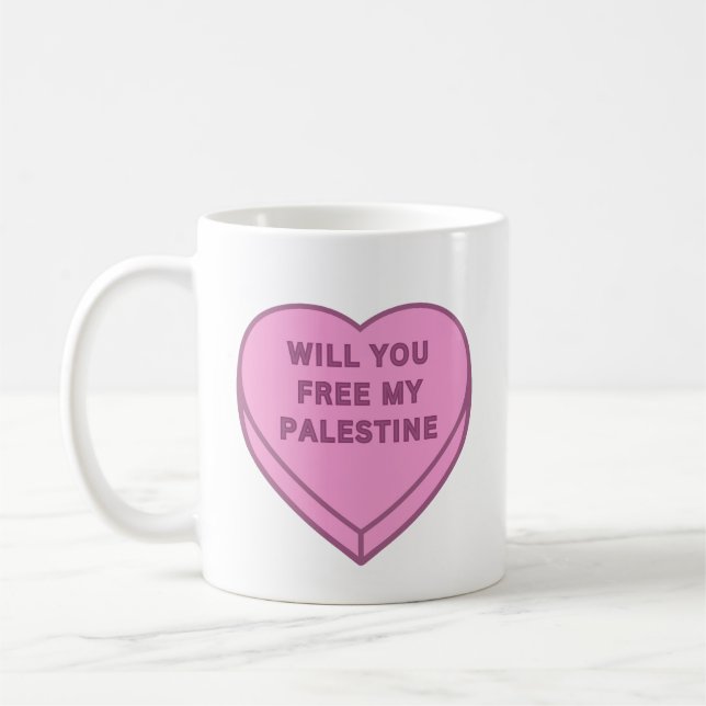 Caneca De Café Libertará a minha Palestina? Docinho doce doce (Esquerda)