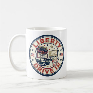 Caneca De Café Liberty Drive Em Patriótico Patriótico Drive Em Th
