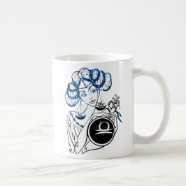 Caneca De Café Libra Art Deco Lady