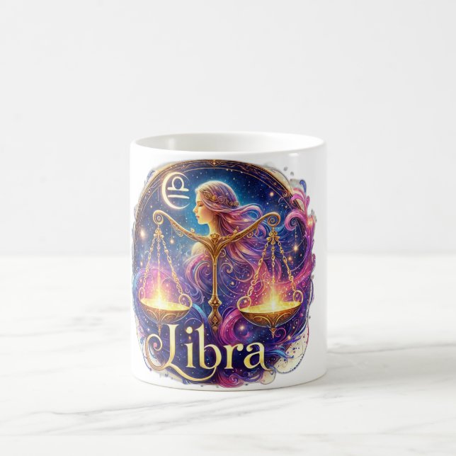 Caneca De Café Libra Zodiac Mug - ♎ Elegante e Celestial (Centro)