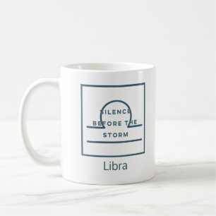 Caneca De Café Libra Zodiac - Sinal de Diversão Citação Texto Azu