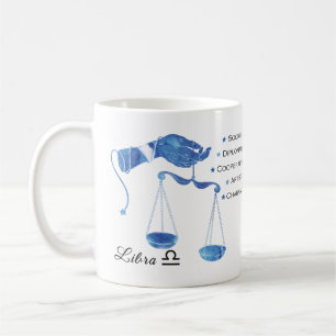 Caneca De Café Libra Zodiac Traços