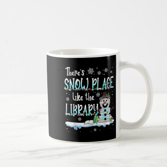 Caneca De Café Librarian There's Snow Place Like The Library Chri (Direita)