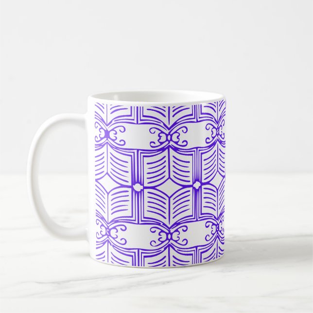 Caneca De Café Library Book Pattern  (Esquerda)