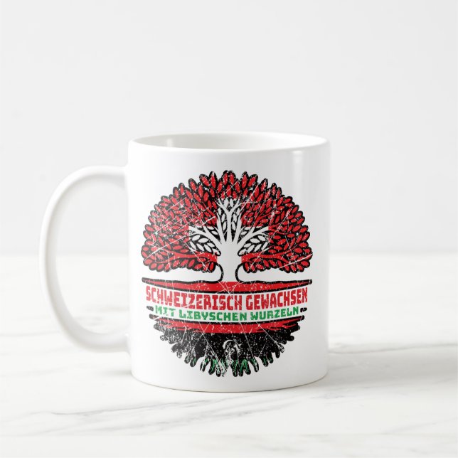 Caneca De Café Libyen Libysch Schweizer Schweiz Baum Wurzel (Esquerda)