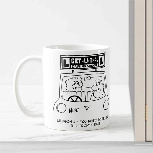 Caneca De Café Lição de condução - Aluno no lugar errado (Criador carregado)