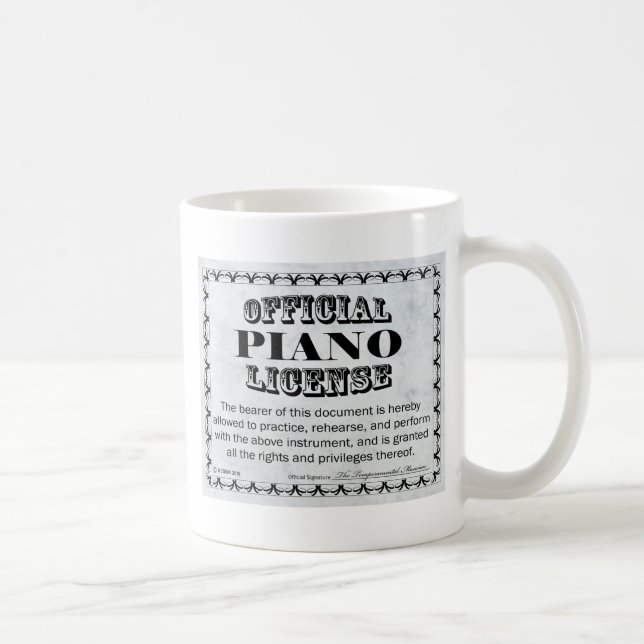 Caneca De Café Licença Piano (Direita)