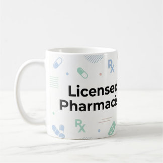 Caneca De Café Licensed Pharmacist Personalized Mug | Modern ID B