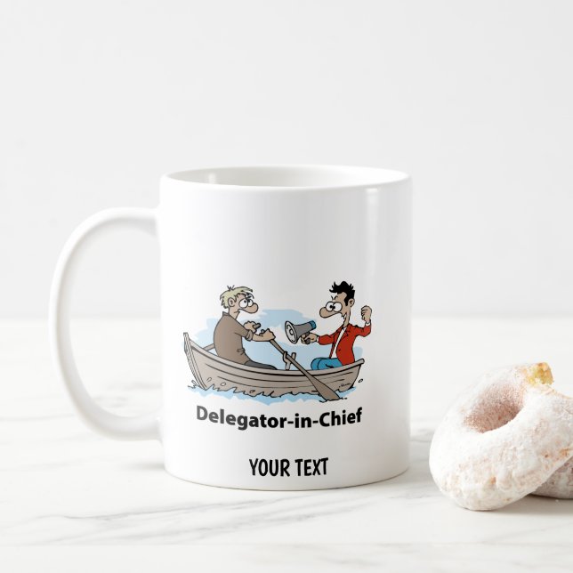 Caneca De Café Líder de Equipe Homem Desenho Animado (Com Donut)
