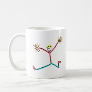 Caneca De Café Liderança de Torcida Saltando Figura de Palito