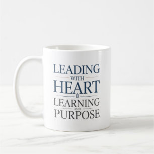 Caneca De Café Liderando com Aprendizado e Propósito de Coração