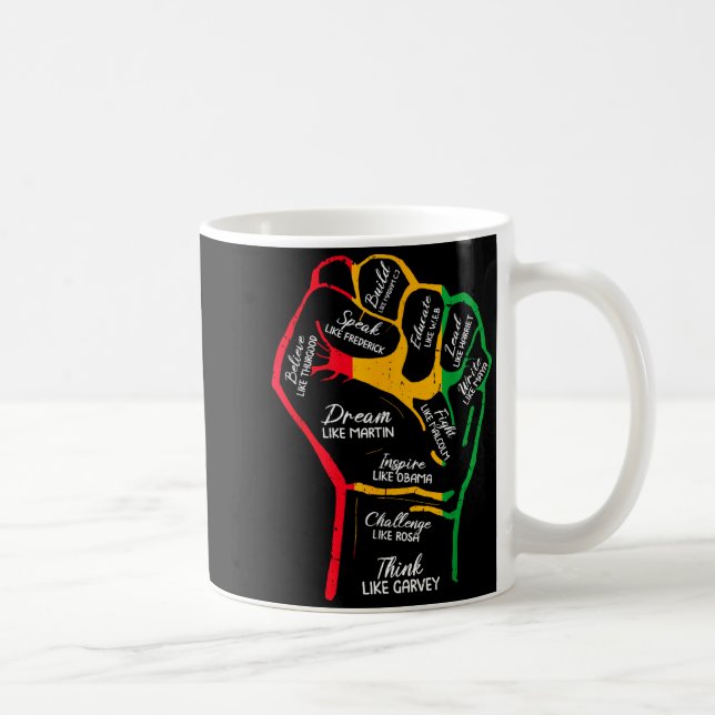 Caneca De Café Líderes Negros Inspiradores Punho Poderoso Mão Mês (Direita)