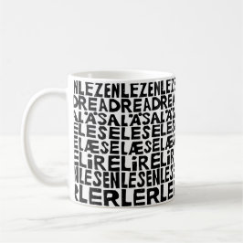 Caneca De Café Lido em 8 idiomas Lino Impressão Mug
