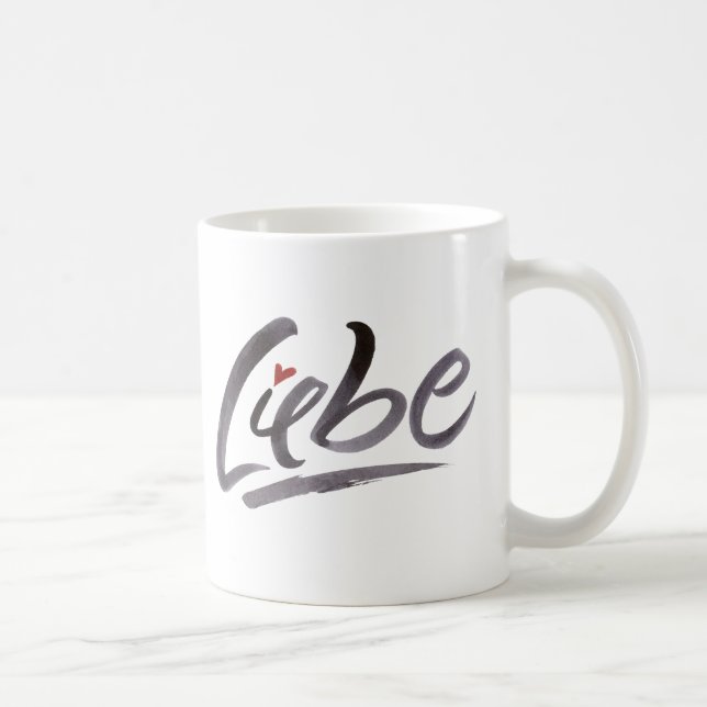Caneca De Café Liebe Love Hertz Germany Brussel Lettering (Direita)